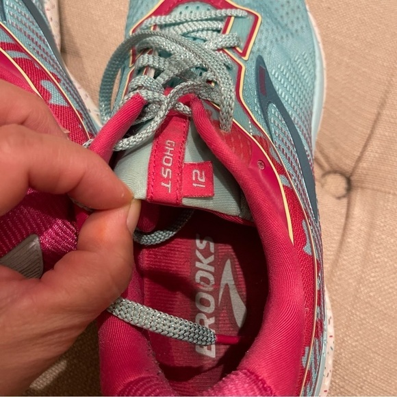 Brooks Ghost 12 Zappos 20th Anniversary Running Shoes Womens Size 8.5 Blue Pink - Picture 6 of 11